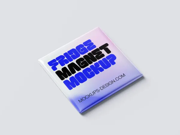 Square Fridge Magnet Mockup 1