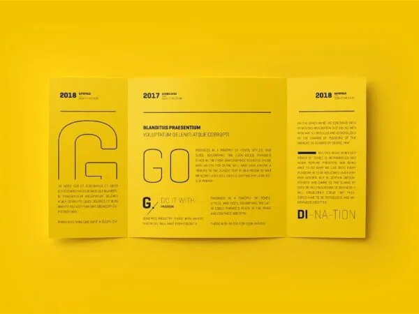 Square Gatefold Brochure Mockup in 4 Views 1