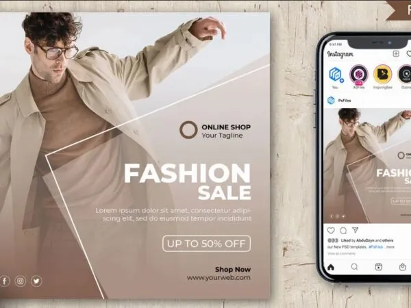 Square Minimal Fashion Sale Instagram Post Template 1