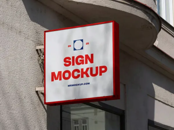 Square Mounted Street Sign Mockup 1