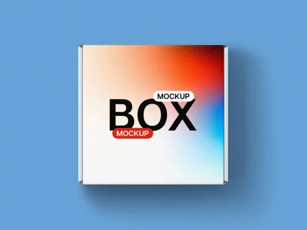 Square Package Box Mockup 1