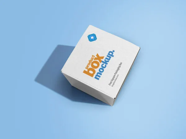 Square Packaging Product Box Mockup 2