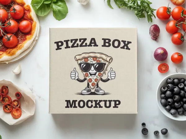 Square Pizza Box Mockup 1