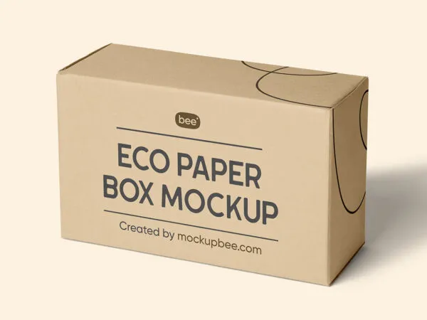 Square Standing Cardboard Box Mockup 1