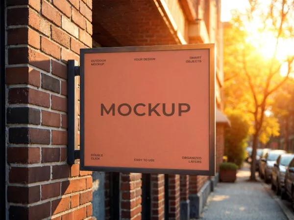 Square Street Sign Mockup 1