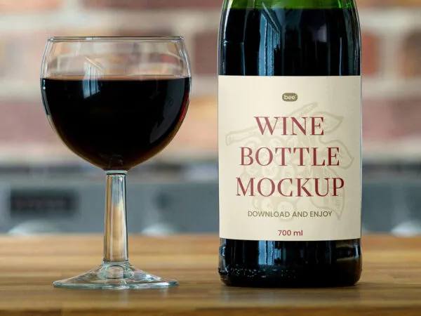 Square Wine Label Mockup 1