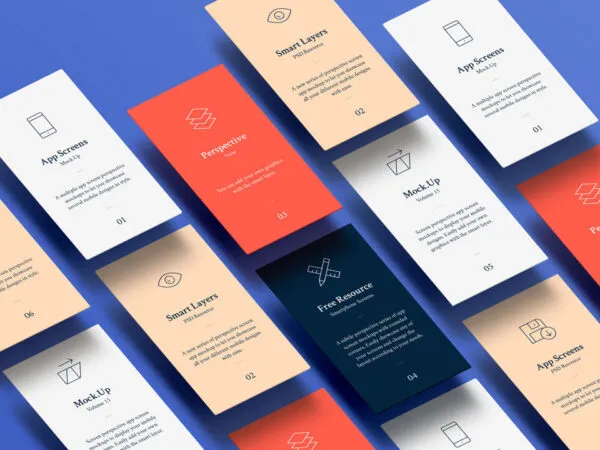 Stack of App Screens Mockup 1