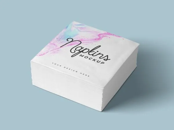 Stack of Paper Napkins Mockup 1