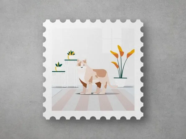 Stamp Mockup Front View with Natural Paper Texture 1