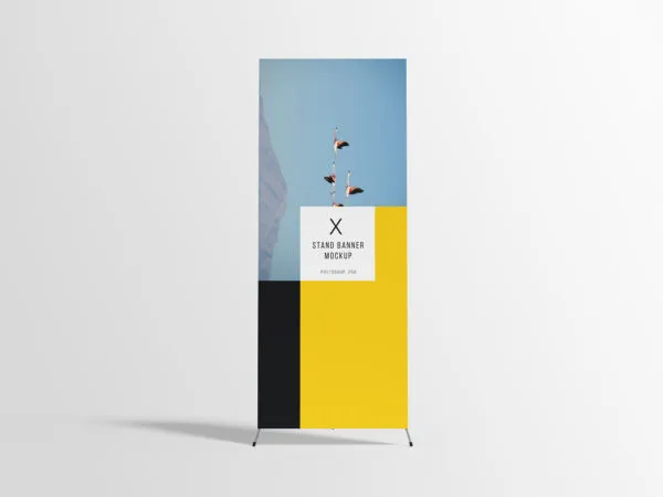 Stand Banner Mockup with Elegant Metal Legs 1