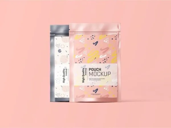 Stand Up Pouch Mockup in 4 Different Visions 1