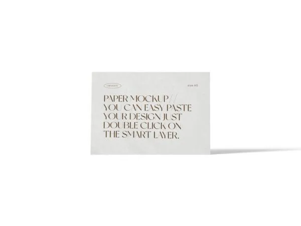 Standard Size Paper Mockup from a Front View 1