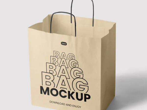 Standing Big Paper Bag Mockup 1