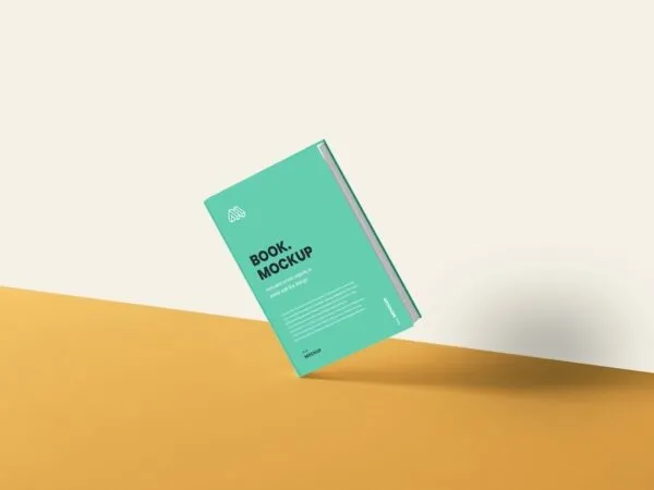Standing Book Cover Mockup on Edge 1