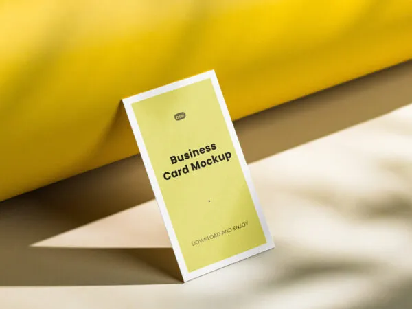 Standing Business Card Mockup in Perspective View 1