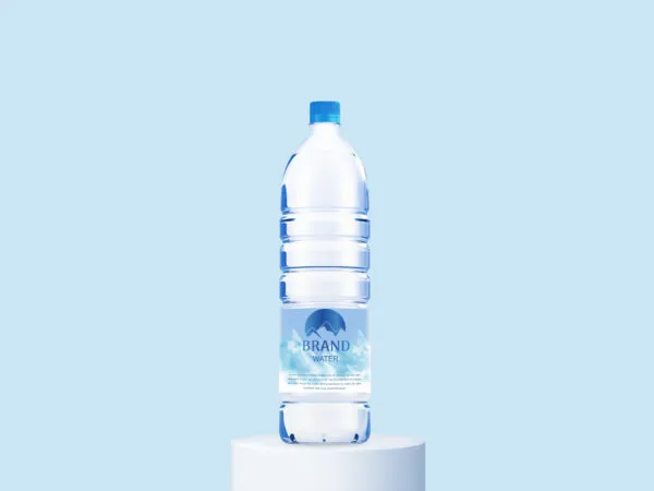 Standing Front View Water Bottle Mockup 1