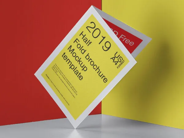 Standing Half Folded Brochure Mockup 1