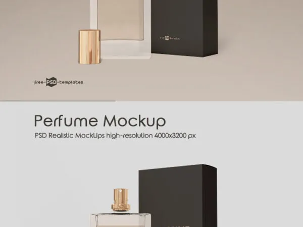 Standing Luxury Perfume Bottle Packaging Mockup 1