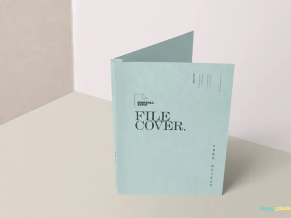 Standing Paper File Folder Cover Mockup 1