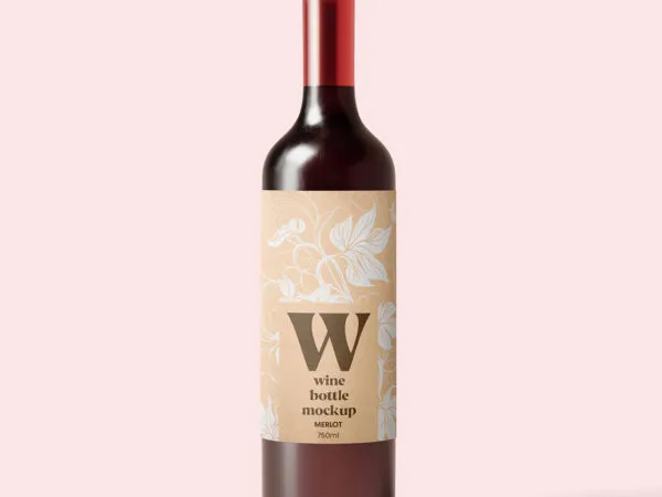 Standing Wine Bottle Mockup 1
