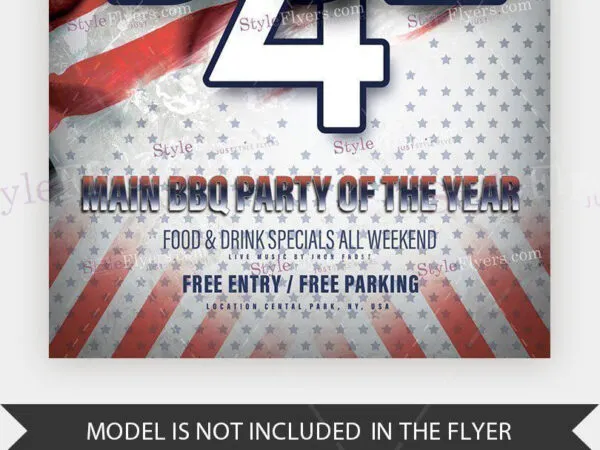Starry 4th of July Flyer Template 1