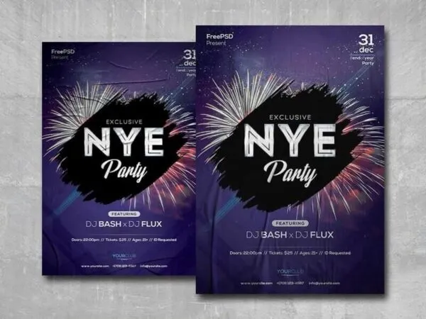 Starry New Years Eve Party Flyer Template 1