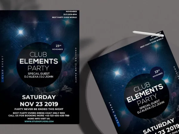 Starry Sky Club and Concert Party Flyer Template 1