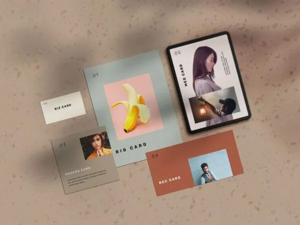 Stationery Cards Mockup Scene 1