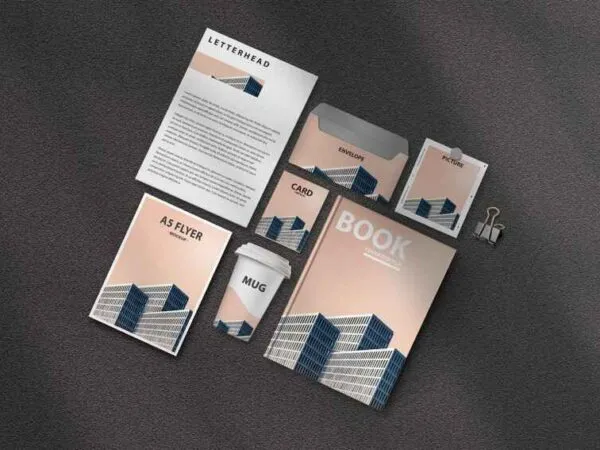 Stationery Mockup Including Cup and Binder Clip 1