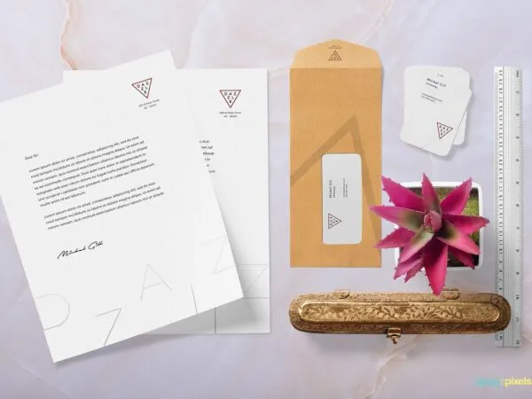 Stationery Mockup Scene with Six Objects 1