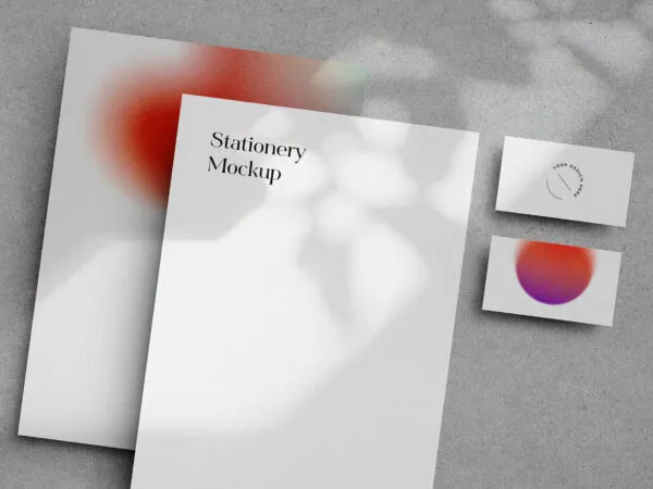 Stationery Mockup from a Top View 1