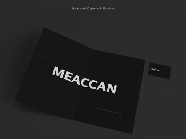 Stationery Mockup with Business Card and Folder 1
