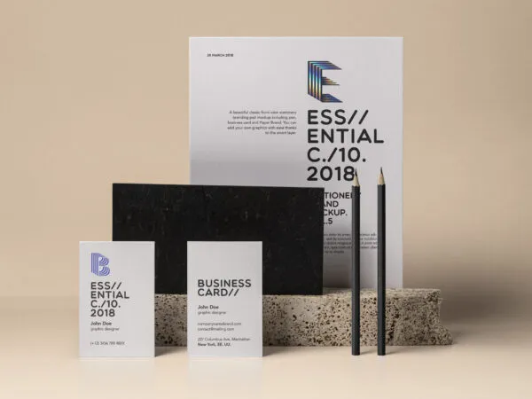 Stationery Mockup with Business Card and Paper 1