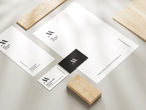 Stationery Mockup with Delicate Shadows in 6 Visions 1
