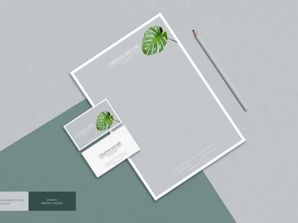 Stationery Mockups Laid on the Surface Top view 1