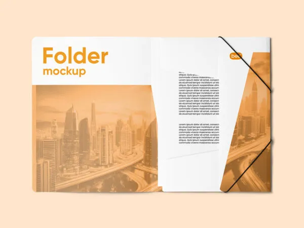Stationery Open Folder Mockup 1