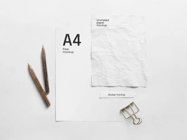 Stationery Scene Showcasing Composition Mockup 1