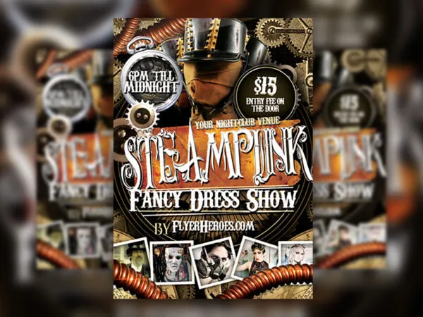 Steampunk Club Event Flyer Template 1