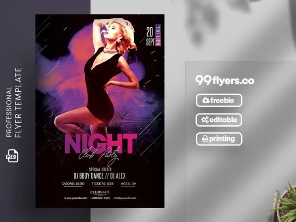 Steamy and Dark Creative Club Vibe Party Flyer Template 1