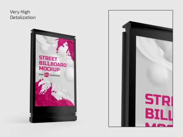 Street Billboard Mockup in 3 Shots 1