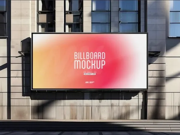 Street Billboard Mockup in Facing Sight 1
