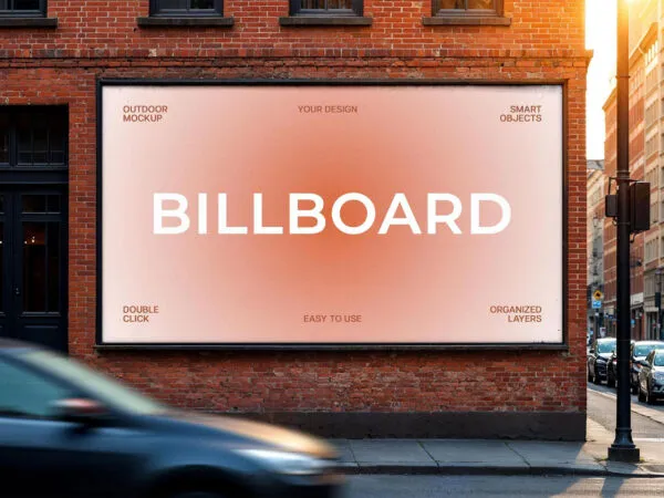Street Corner City Billboard Mockup 1