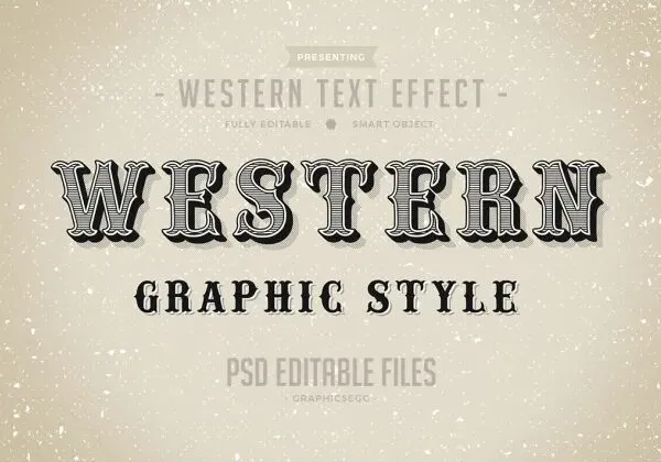Striped Western Style Text Effect 1