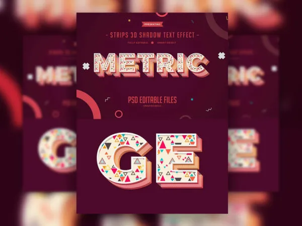 Strips 3D Shadow Text Effect 1