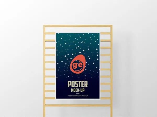 Studio Poster Wooden Framed Mockup 1