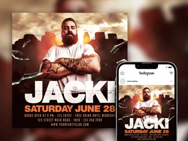 Stunning DJ Club Party Instagram Post Template 1