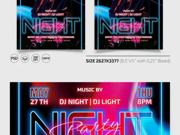 Stunning Modern Night Club Flyer Template 1