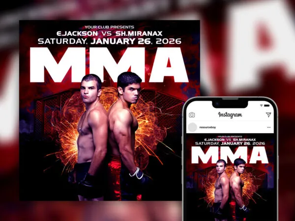 Stunning Spark MMA Fight Instagram Post Template 1