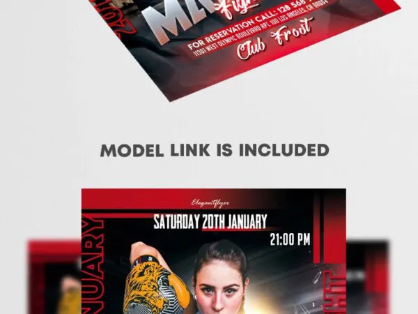 Stylish Glitter Boxing Match Flyer Template 1
