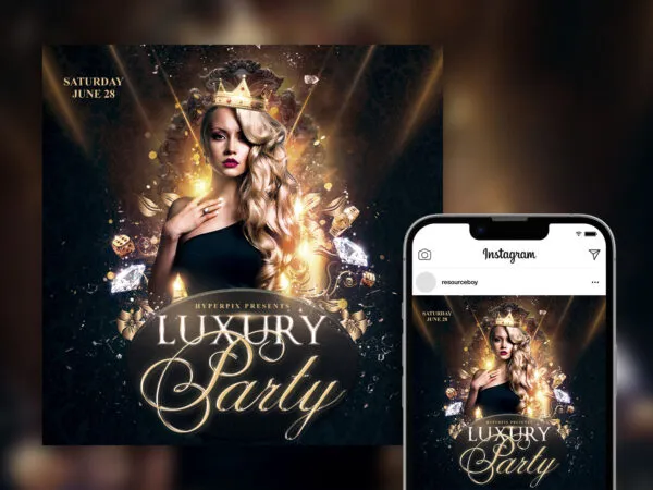 Stylish Luxury Night Party Instagram Post Template 1